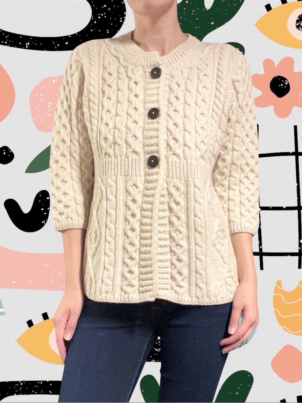 Kilronan Knitwear | 100% Pure Wool Button Front Cardigan Made in Ireland